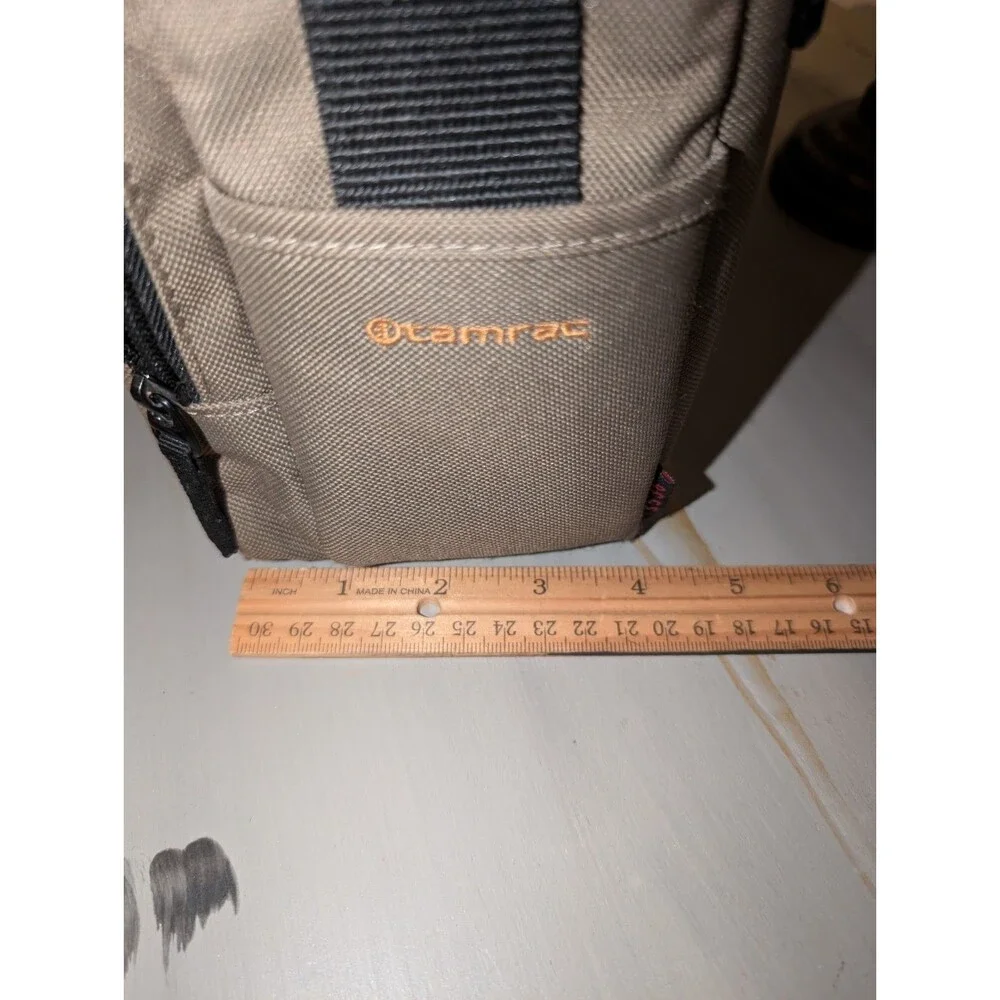Tamrac Camera Case Messenger Desert Khaki Leather Shoulder Strap EUC